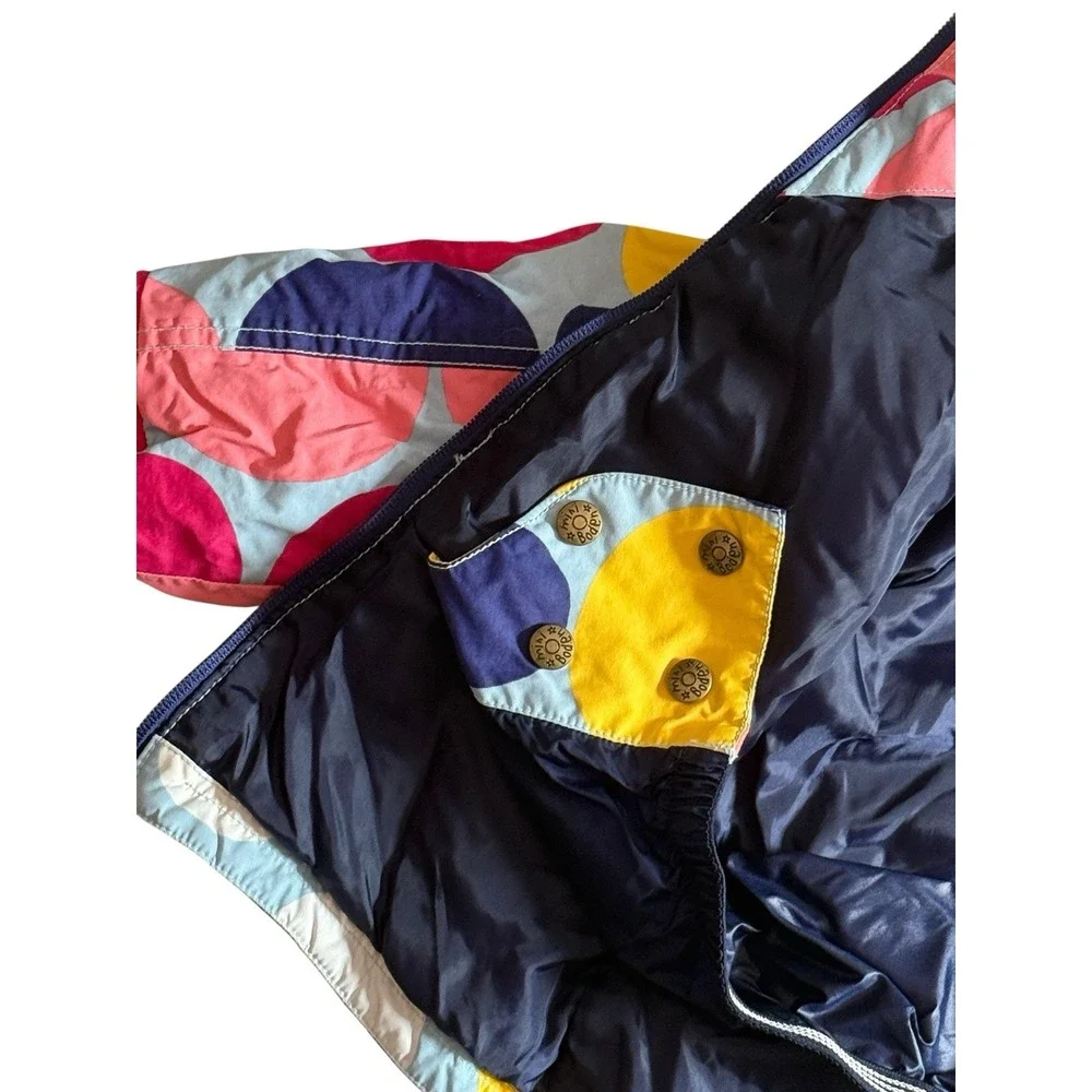MINI BODEN Girls Kids 3-4 Yrs Ski Coat Blue Spots‎ Winter Snow Lined Zip Snap